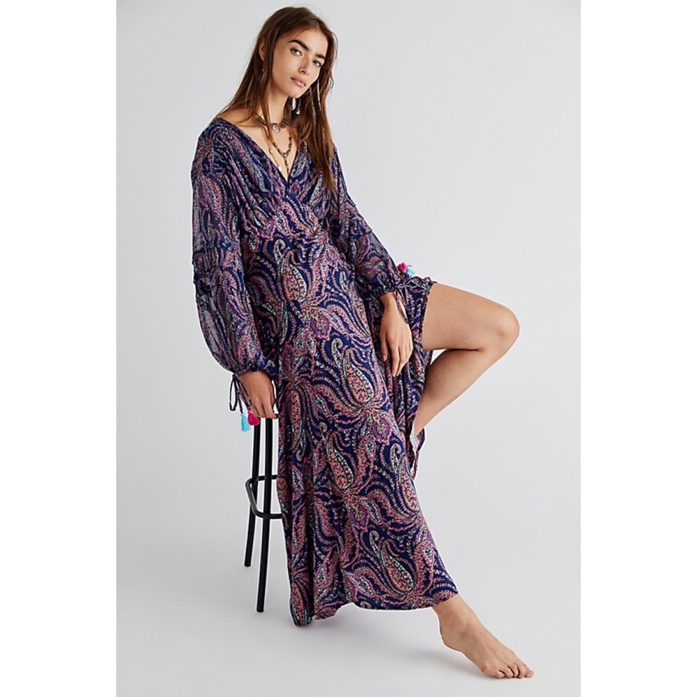 Free People Mirage Maxi Dress In Sapphire Combo